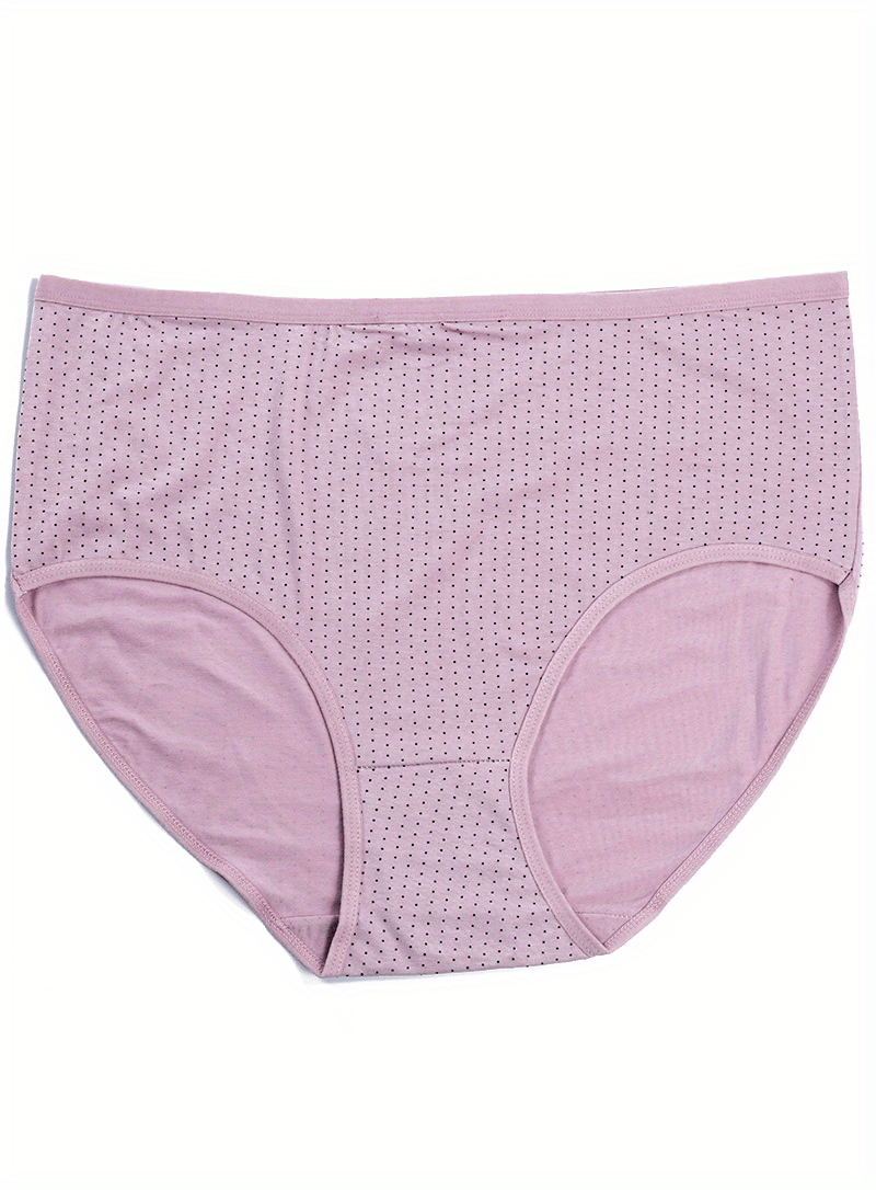4pcs Women's Plus Size Underwear - Soft Everyday & Special Occasion Panties, Mid-Rise Coverage, Machine Washable - Bulk Pack (Black, Purple, Pink, Beige) - Elegant Basics for Bras & Outfits, Comfortable Undergarments, Versatile Style, Smooth Texture, Multipack Panties, Casual Attire