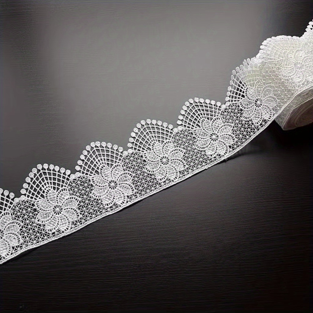 Image of Diy Handmade Sofa Accessories Decorative Lace Trim With Cut-out Flowers And Wide Edge Embroidery Fabric 3 Meters