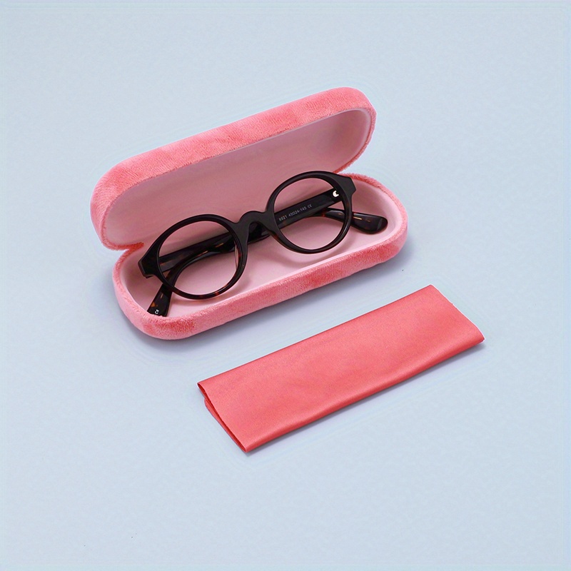 Macaroon Color Velvet Glasses Case, Cute Sunglasses Reading