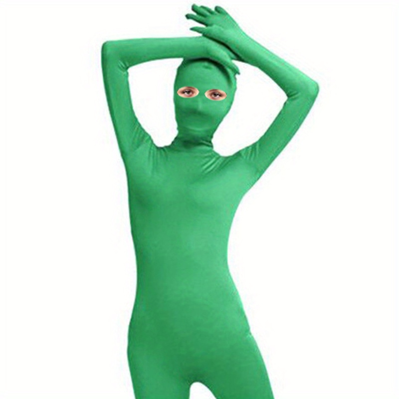 Traje verde de Chromakey para fotografía de cuerpo completo, mono
