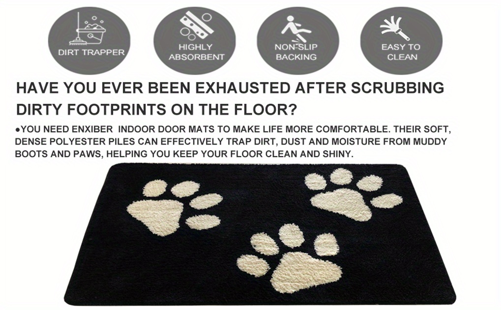 Dirt Trapper Door Mat, Non-skid/slip Machine Washable Entryway Rug, Dog Door  Mat, Super Absorbent Welcome Mat For Muddy Wet Shoes And Paws - Temu