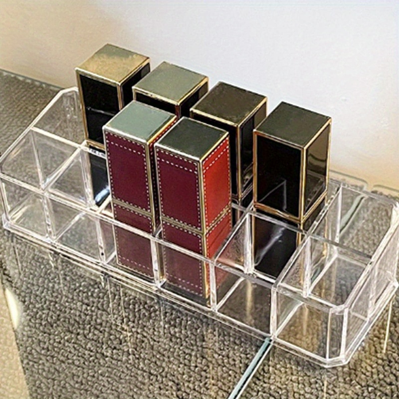 Clear Lipstick Organizer Desktop Storage Box Makeup Organizer