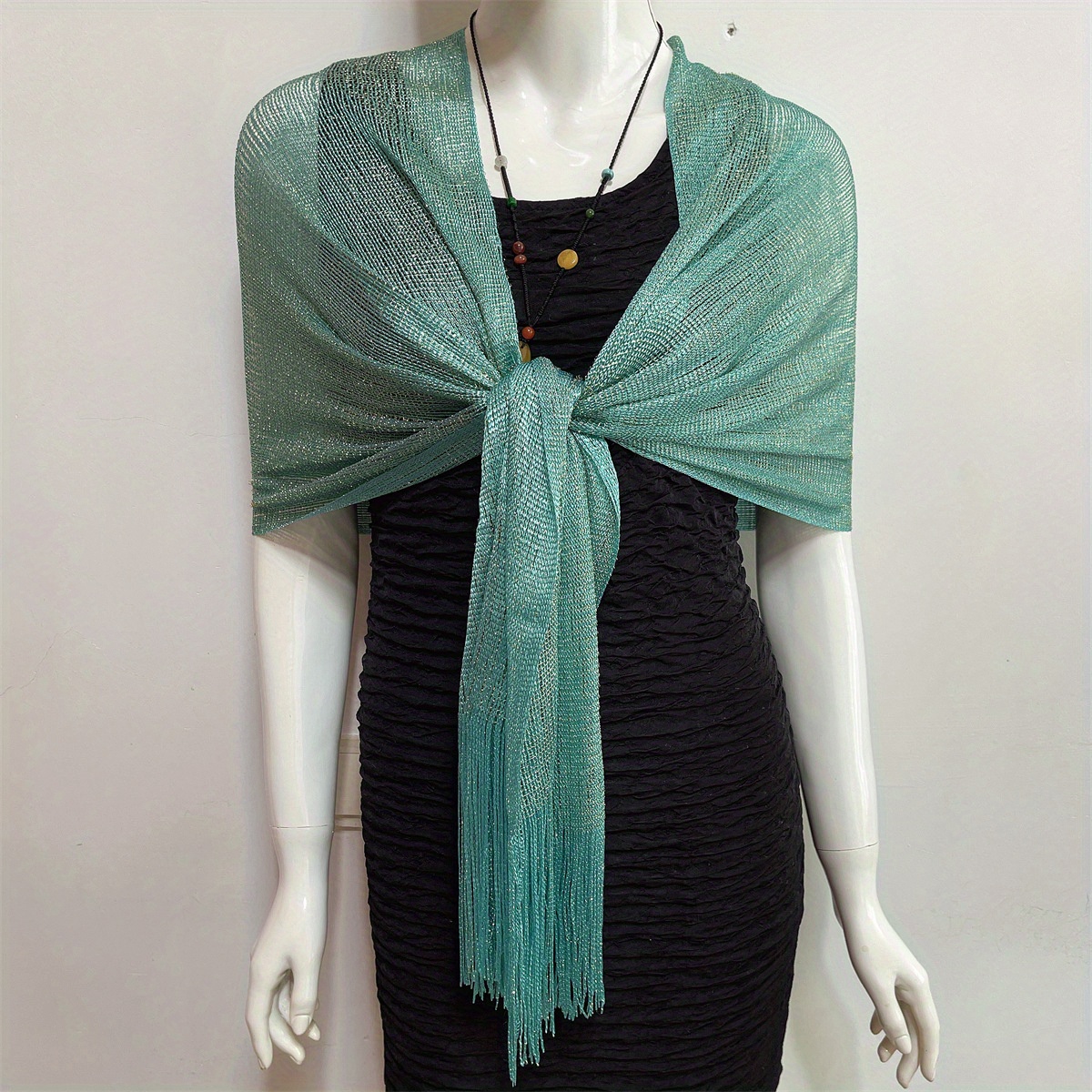 Glitter Tassel Shawl Solid Thin Wrap Cape Classic Decorative Shawls