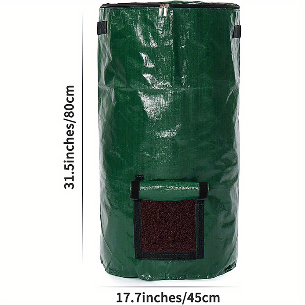 TEMU 2 Packs, Garden Compost Bag, Outdoor, Reusable Garden Garbage Bag With Lid, Foldable Leaf Lawn Bag, Multifunctional Gardening Container, Garden