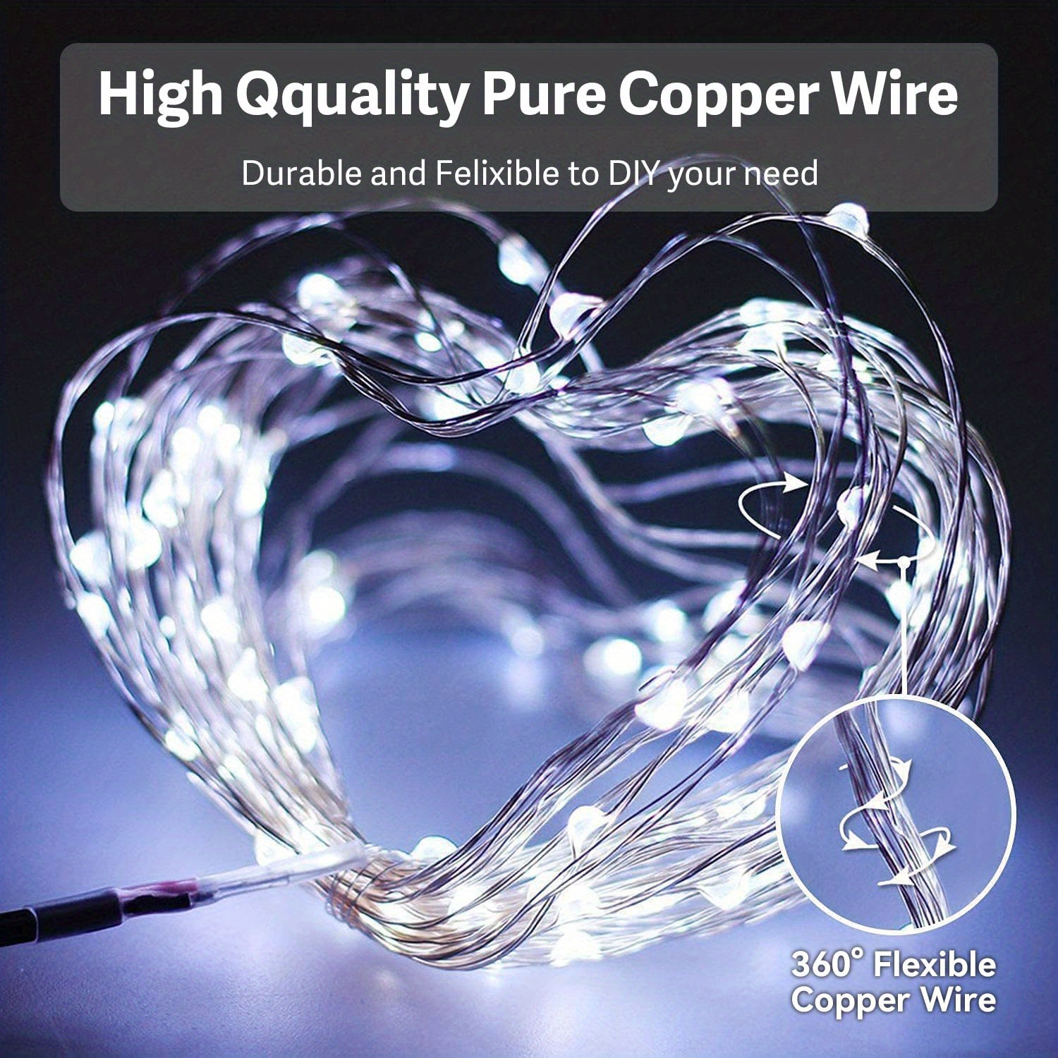 2 pack 32 8ft 100led fairy lights battery operated with remote control timer 8 modes waterproof copper wire twinkle string lights christmas lights for bedroom party indoor warm white multicolor cool white details 7