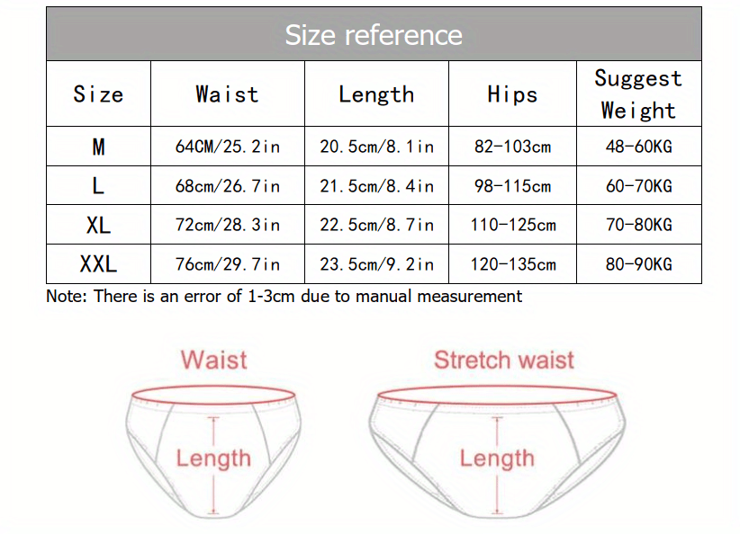 underwear size 25- 64 cm