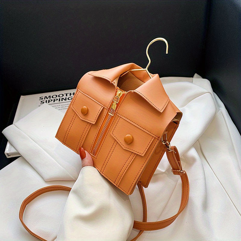 Mini Jacket Shaped Crossbody Novelty Bag Pu Leather Textured Bag Versatile  Fashion Shoulder Bag - Bags & Luggage - Temu Czech Republic