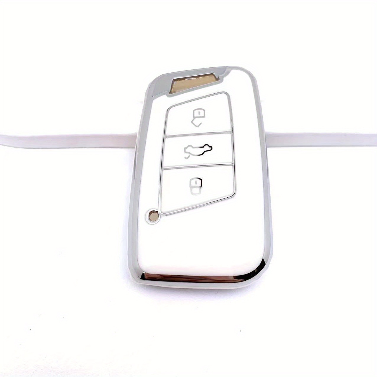  1797 for VW Volkswagen Key Fob Cover Accessories Bling Keychain  Jetta Tiguan Arteon Atlas Taos Car Remote Case Shell Protector Girly Cute 4  Button White Gold TPU : Automotive