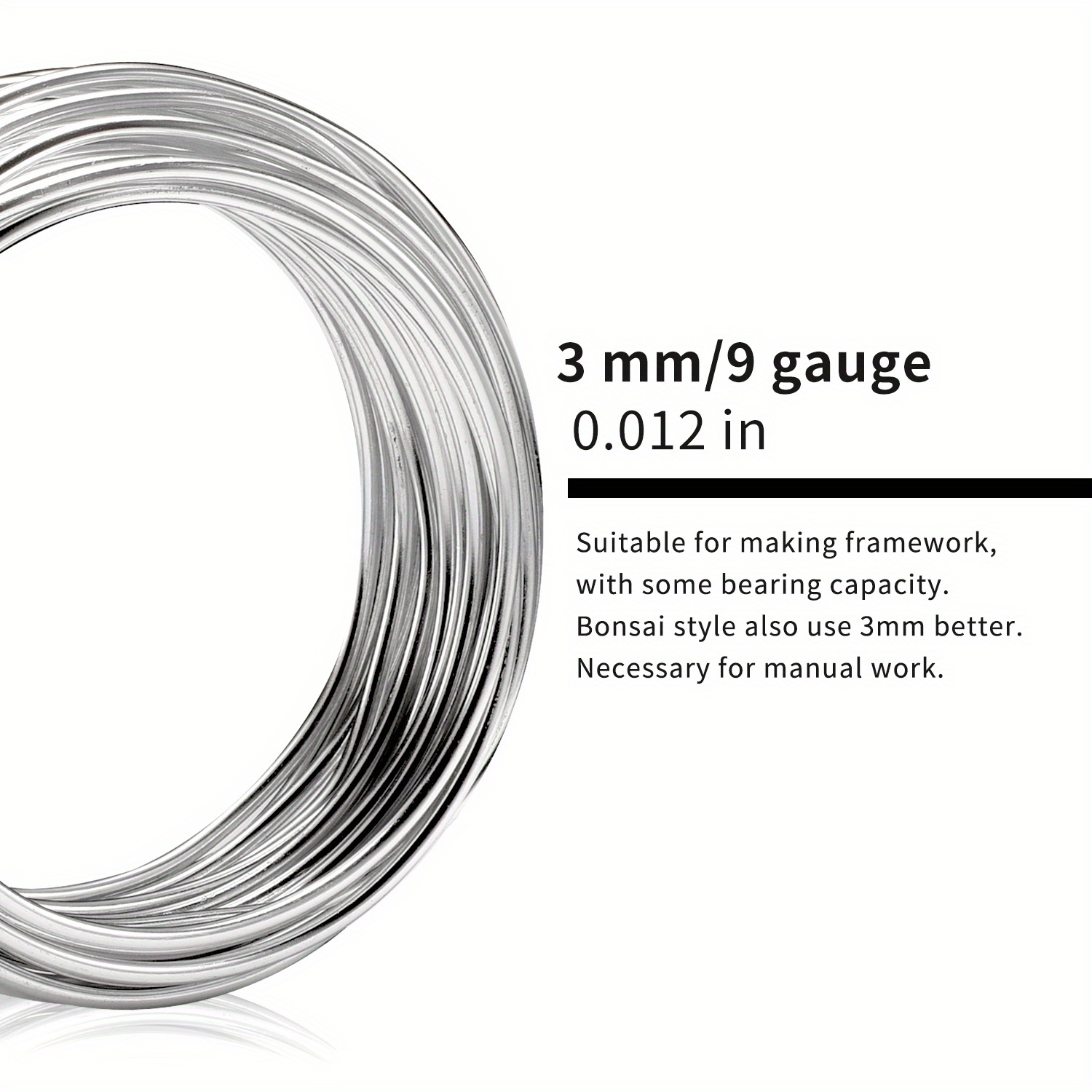 Alambre Aluminio Plateado Calibre 9 Manualidades 3 0mm 32 8 - Temu