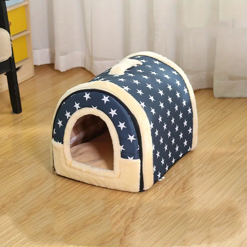 four seasons universal creative cat house plush warm dog nest dog bed soft removable dog house nest details 6