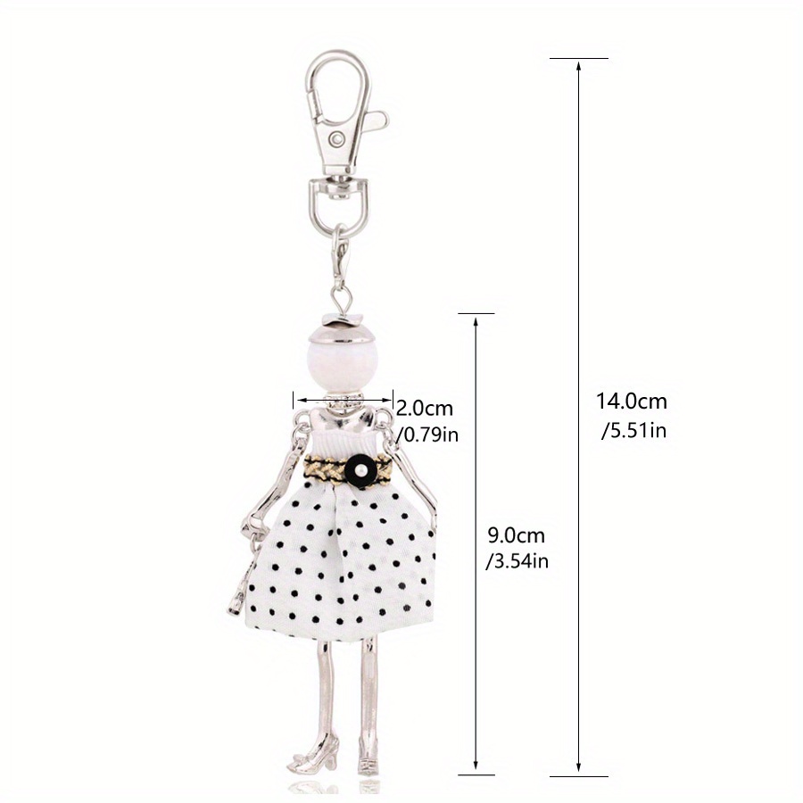 polka   model keychain cute   ring purse bag backpack car pendant charm wedding accessory women gift details 0