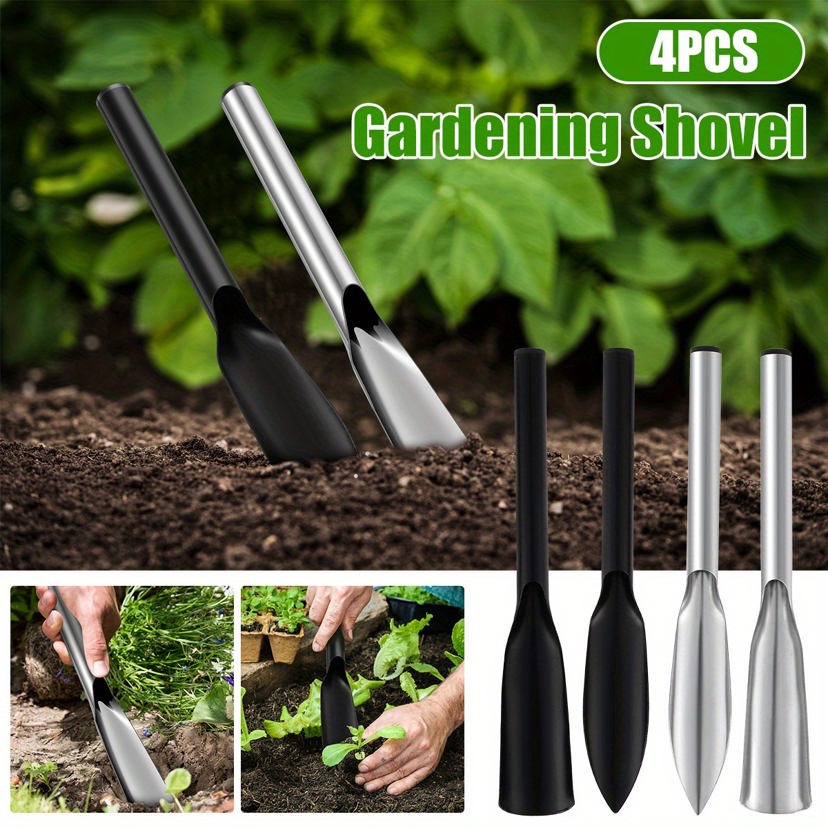 Gardening Shovel Set Heavyduty Transplanter Trowel, Portable Soil Scoop & Ergonomic Handle For