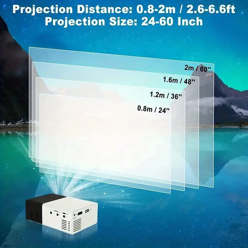 mini projector portable cartoon projector childrens gift outdoor movie projector led video projector suitable for home theater movie projector home car outdoor hdmi usb interface details 3