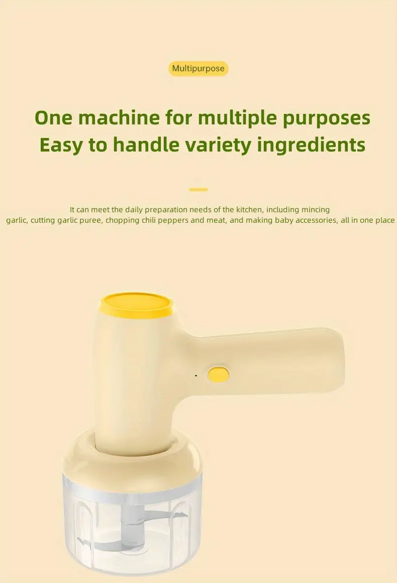 1pc 2 in 1wireless egg beater and food processor handheld garlic and meat electric milk frother portable mixer manual electic portable blender small appliance coffee accessories kitchen accessories details 4