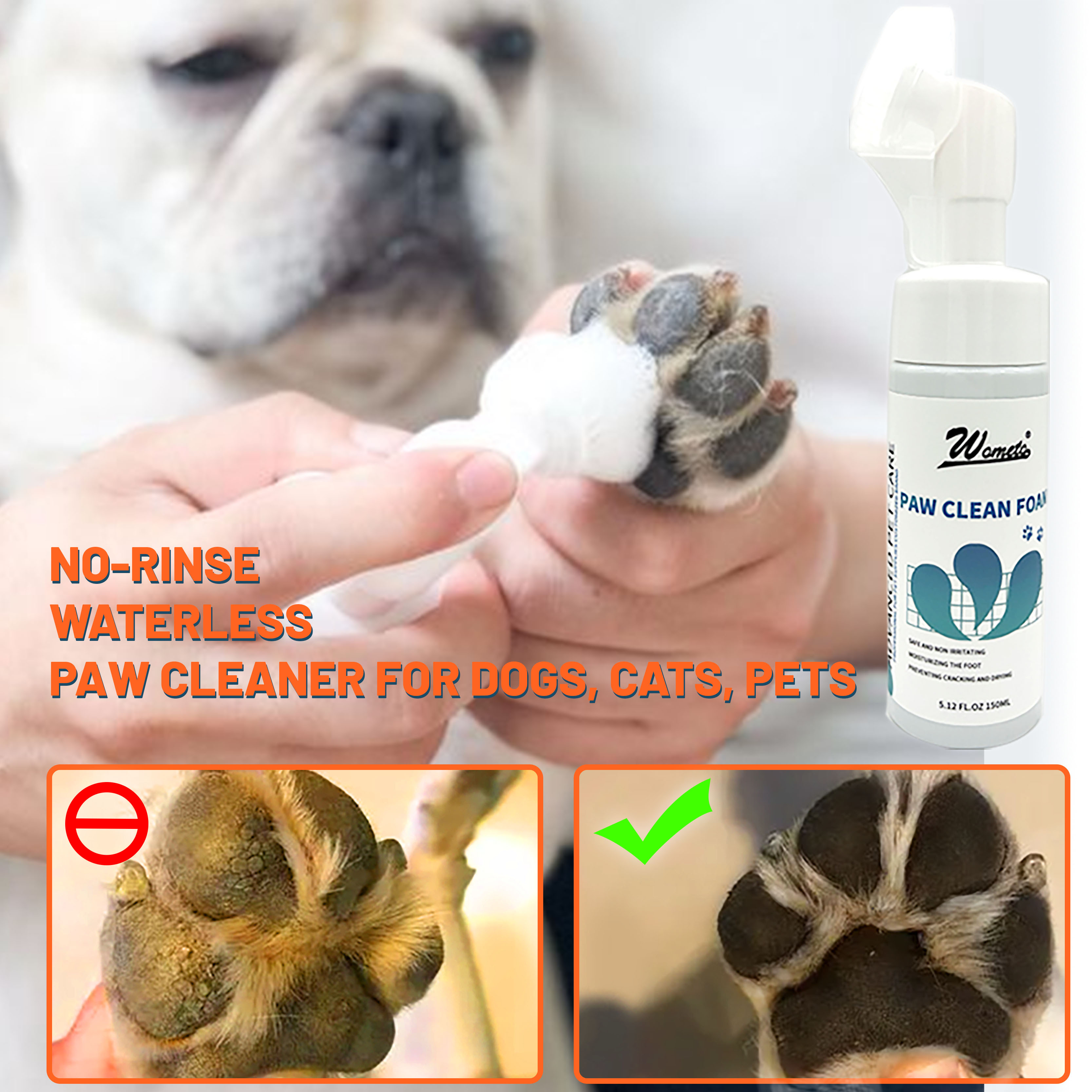 Easyclean Pet Paw Cleaner No More Dirty Paws! Waterless Foam - Temu