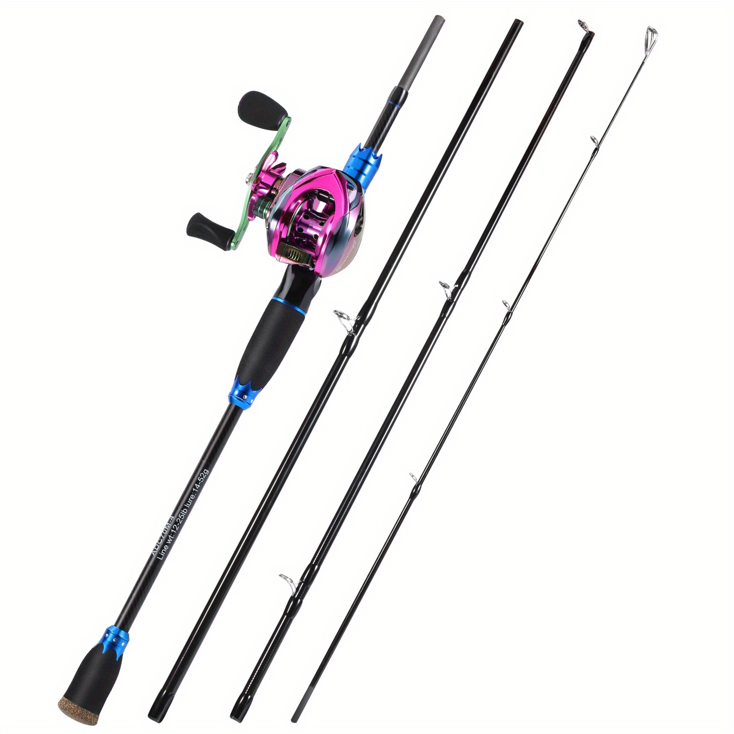 Sougayilang Fishing Rod and Reel Combo, Medium Heavy Fishing Pole with  Baitcasting Reel Combo, 2-Piece Baitcaster Combo