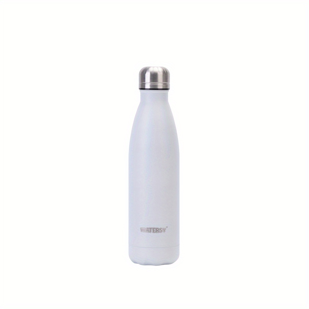 Thermoflask - Botella de agua de acero inoxidable con aislamiento al vacío,  pared doble y dos tapas, 40 onzas, blanco