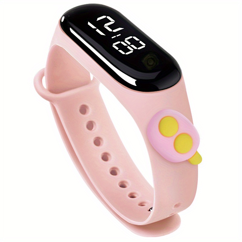 Reloj Digital con correa LED para hombre y mujer, pulsera de silicona,  color rosa, novedad de 2023