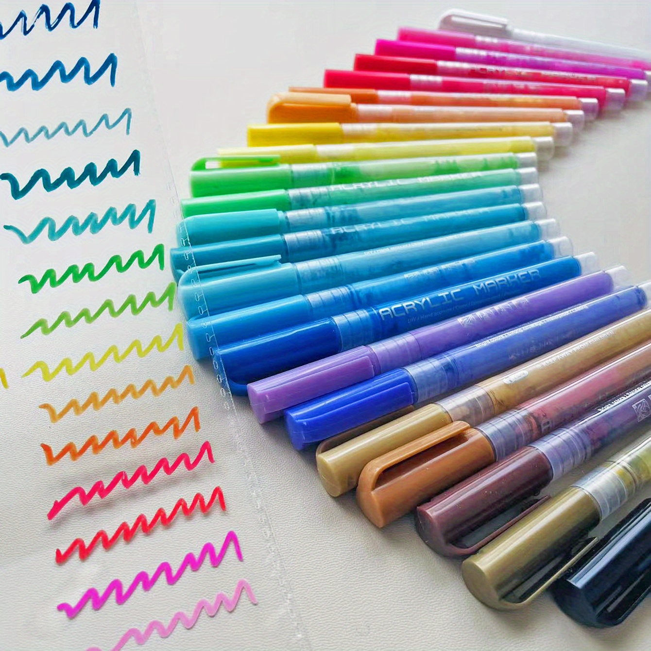 12/24/36pcs Color Acrylic Marker Art Pen Set Extra Fine / Circular Dot Tip  for Shoes Ceramic Drawing Paint School F7288