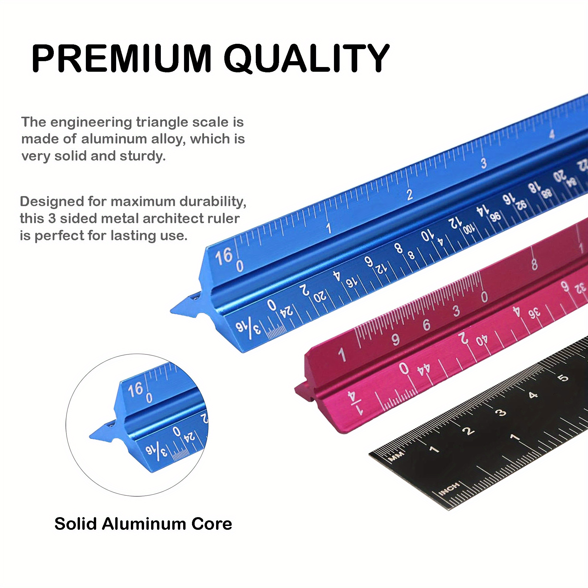 premium aluminum engineering scale metal ruler set perfect - {region_name}