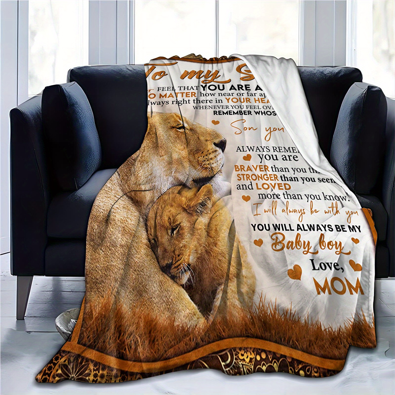 1pc flannel blanket to my son from mom blanket warm   throw blanket for couch bed sofa birthday day graduation gift details 5