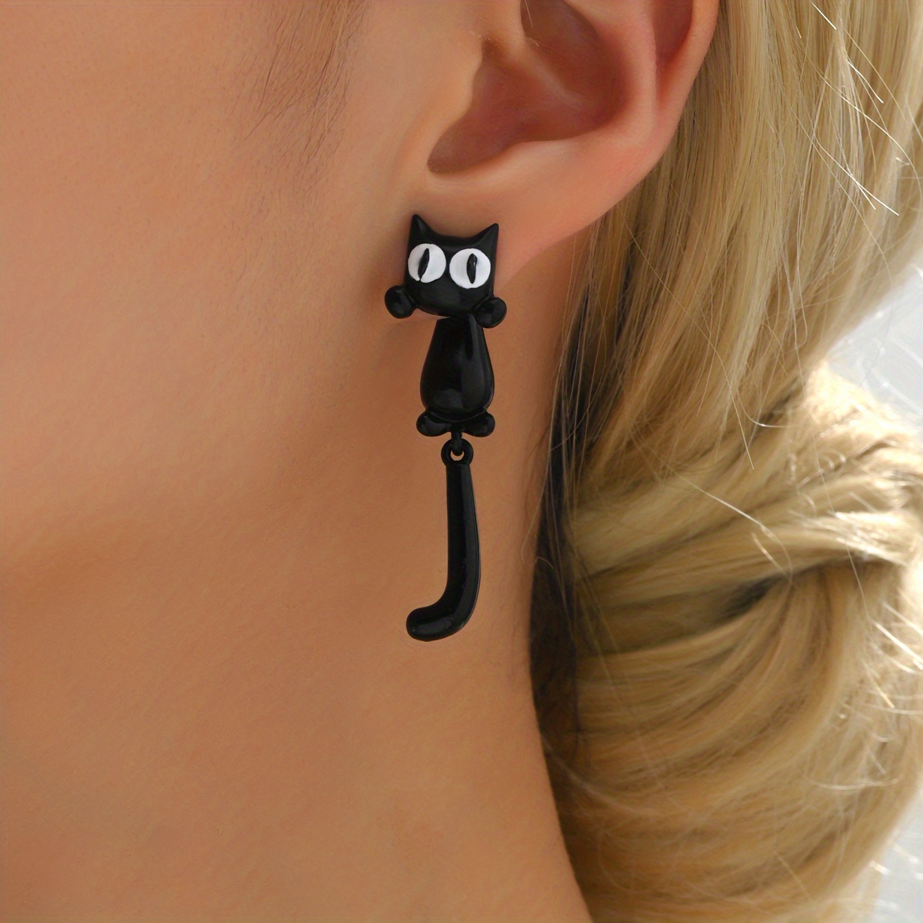 TEMU Lindos Pendientes Colgantes Con Diseño De Gato De Dibujos Animados, Estilo Bohemio, Joyería De Aleación De Zinc, Delicado Regalo Para Mujeres