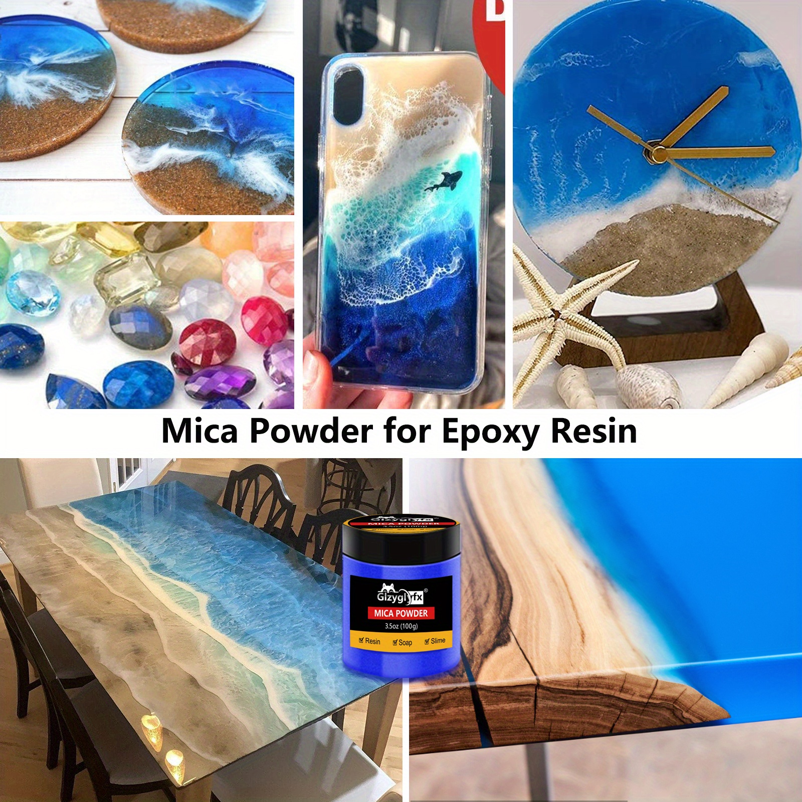 White Mica Powder Pigment For Epoxy Resin Diy Arts Crafts - Temu