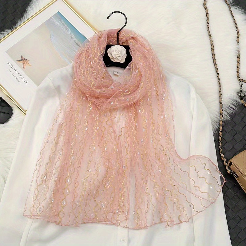 Hot Stamping Gauze Scarf Hijab Solid Thin Shawl Boho Head Wrap