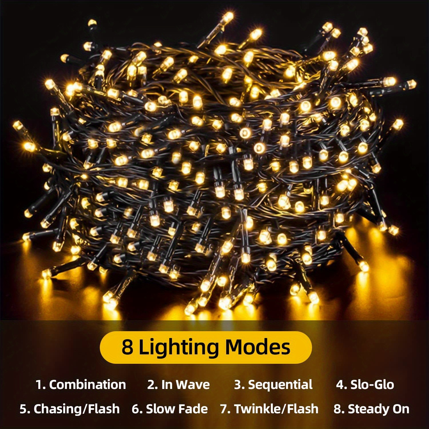 1pc solar christmas lights 39 4ft 100 led 8 modes solar string lights waterproof solar fairy lights for christmas decorations warm white multicolor white blue waterproof solar patio lights with remoted control solar fairy lights details 1