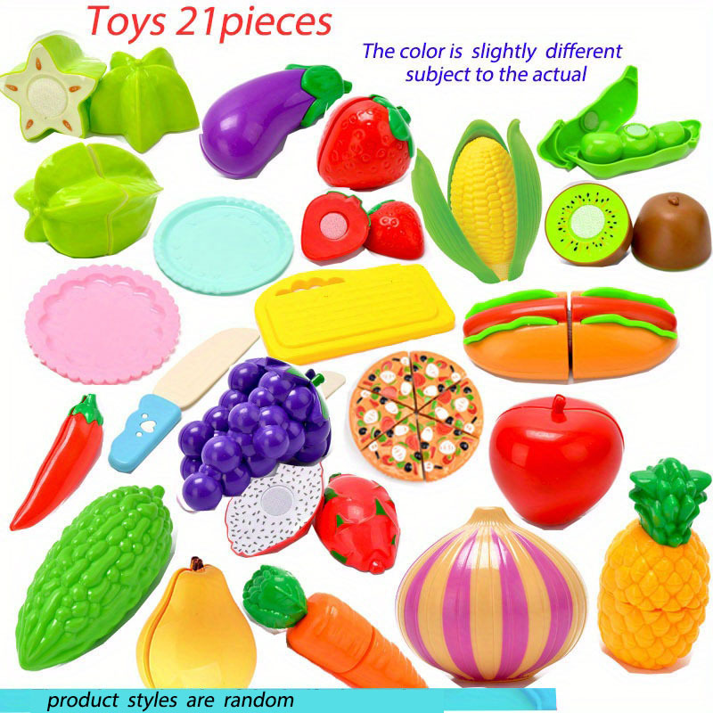 30pcs / set Jouets de coupe Jouer Couper les aliments Cuisine Jouet Couper  les fruits Légumes Faire semblant de jouer à la nourriture Développement