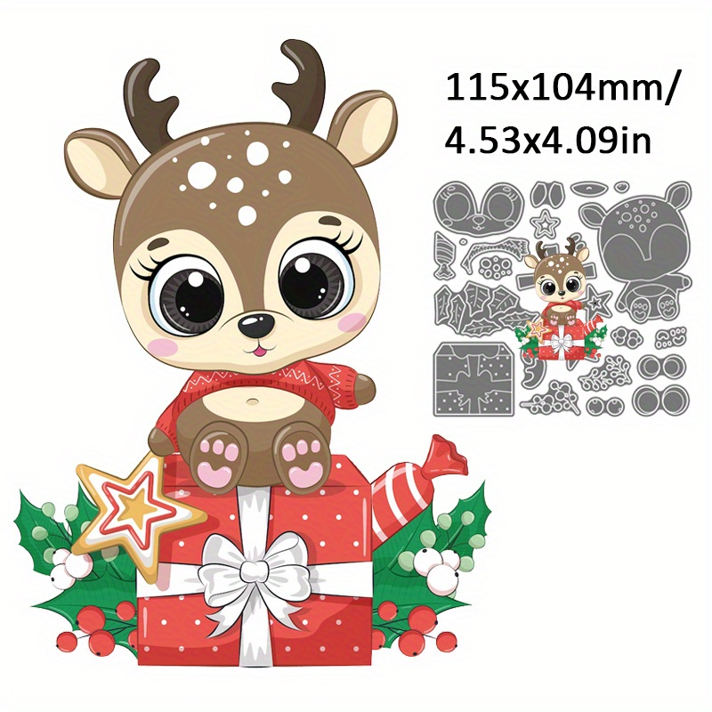 Metal Cutting Dies Christmas Reindeer Deer Stencils For Making Paper Card Christmas Card Temu