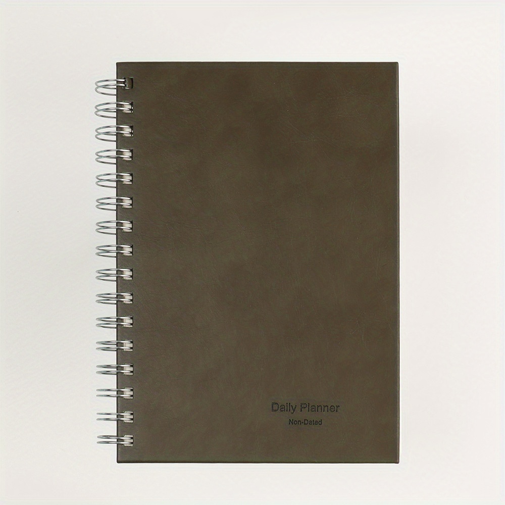 Ring binder productivity planner from premium faux leather A5