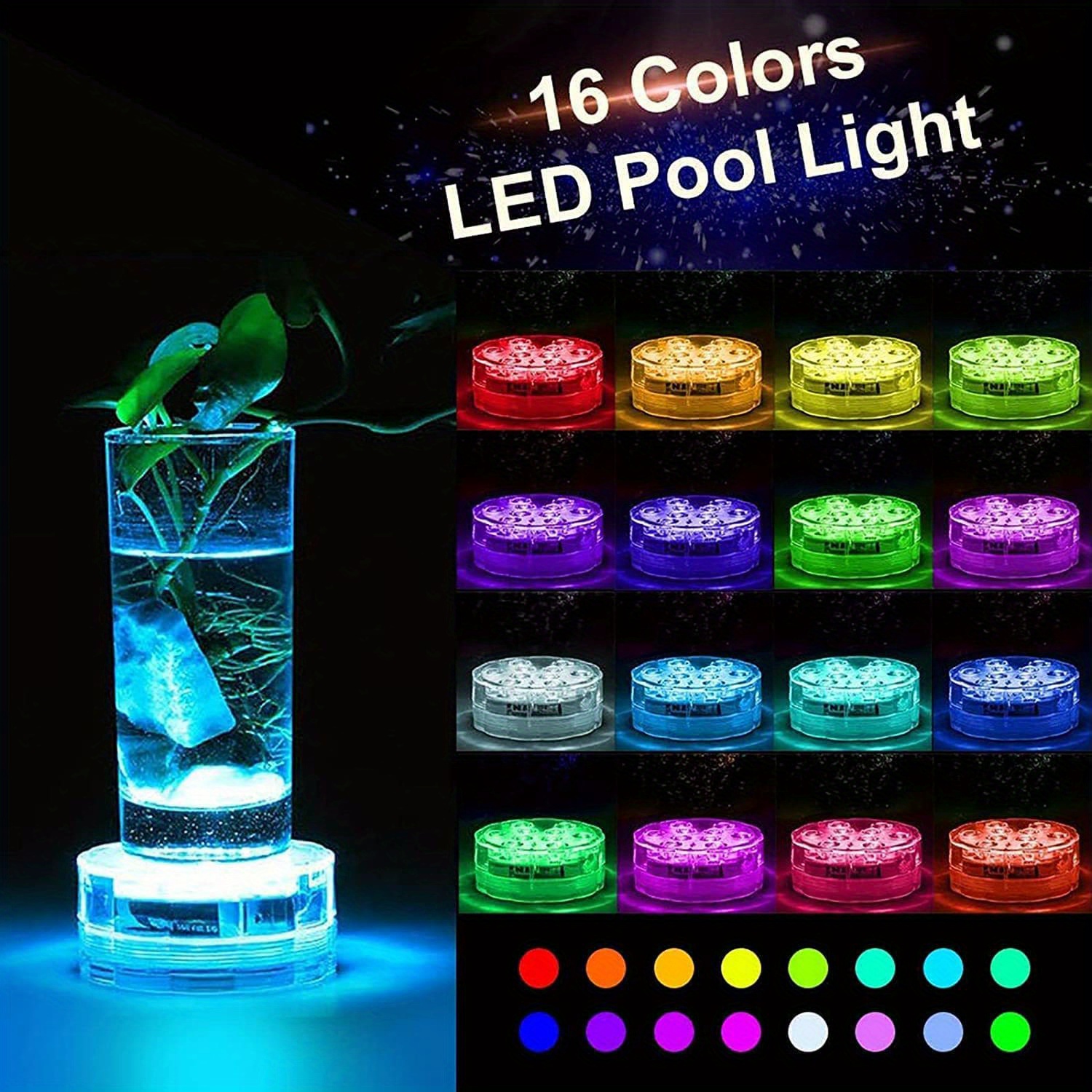 Underwater Submersible Led Lights Multi Color Battery Temu