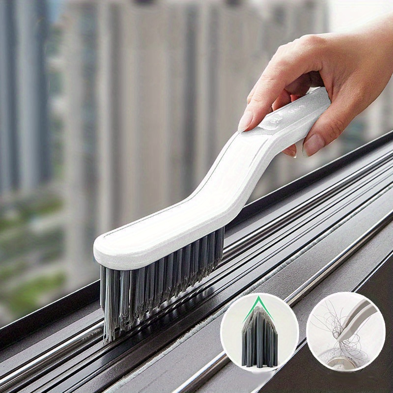 V-shaped Crevice Brush, Multifunctional Floor Seam Brush, 1 Clip Hair  Window Cleaning Brush, Groove Cleaning Tools With Handle, Bathroom Corner  Brush For Wall Floor Tiles Window, Cleaning Tools - Temu United Arab