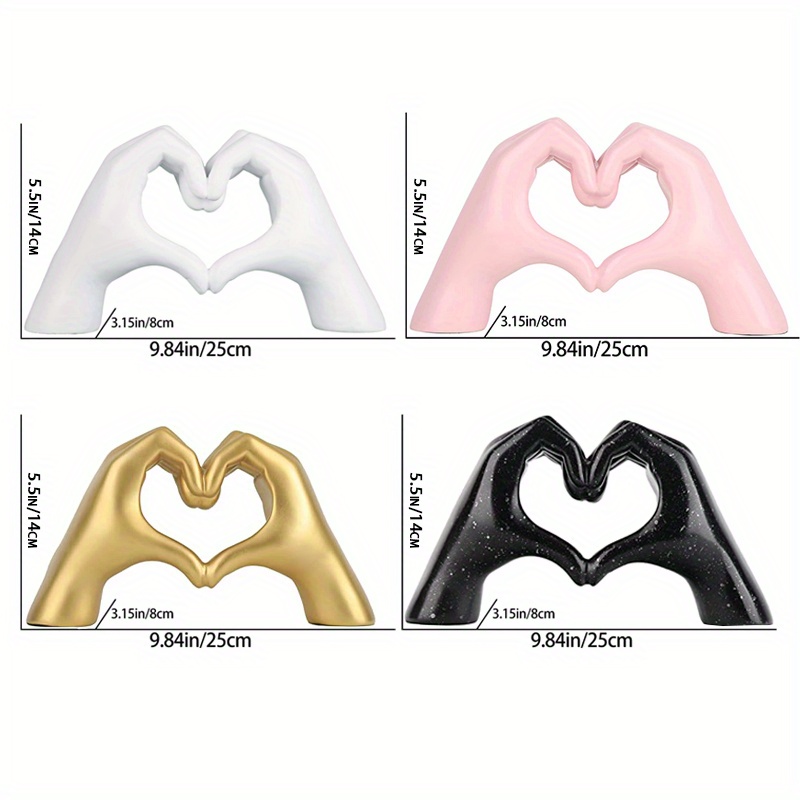 Golden Heart Hands Gesture Decoration Modern Love Hand Sculpture  Personalized Decor Creative Romantic Love You Heart Figurines Desk Decor  Valinetine's