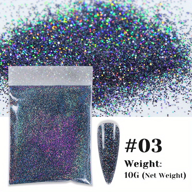 1 Bag Holographic Laser Powder Nail Art Glitter Dust Fine - Temu