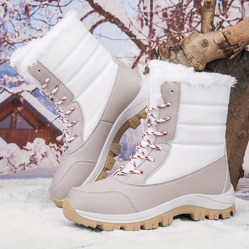 2022 Inverno di alta qualità Nuovi stivali da neve Scarpe da trekking moda  donna Stivali caldi a metà pozzo Scarpe impermeabili stringate Scarpe  casual con tacco basso