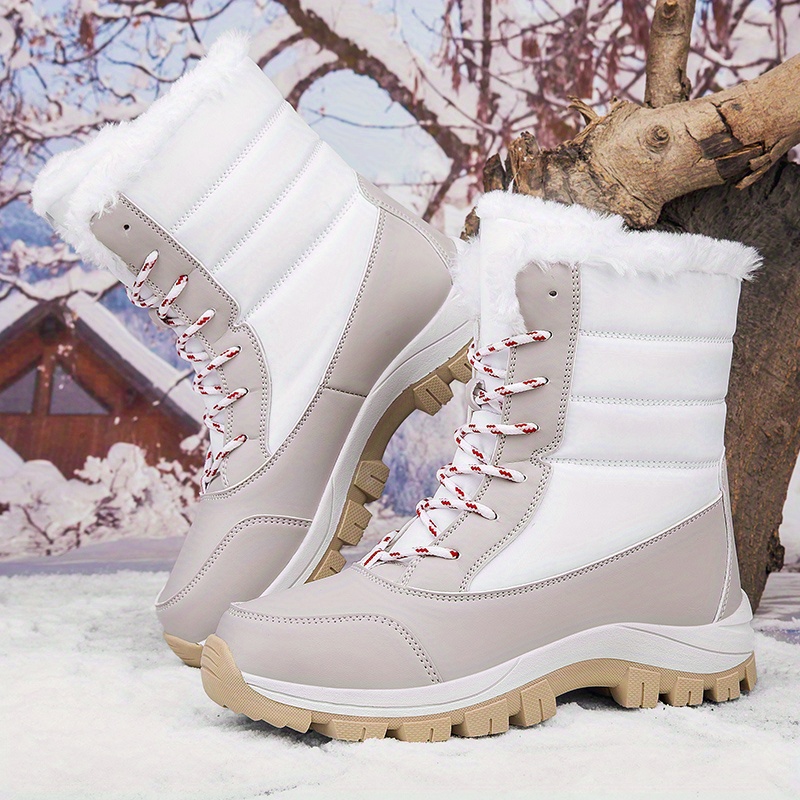 Women's Snow Boots Lace Up Platform Comfortable Walking Shoes