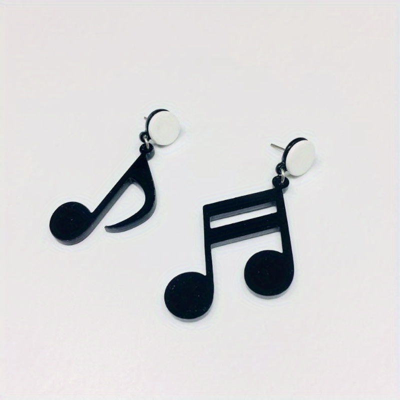 Acrylic Musical Note Earrings Funny Cartoon Asymmetrical - Temu Canada