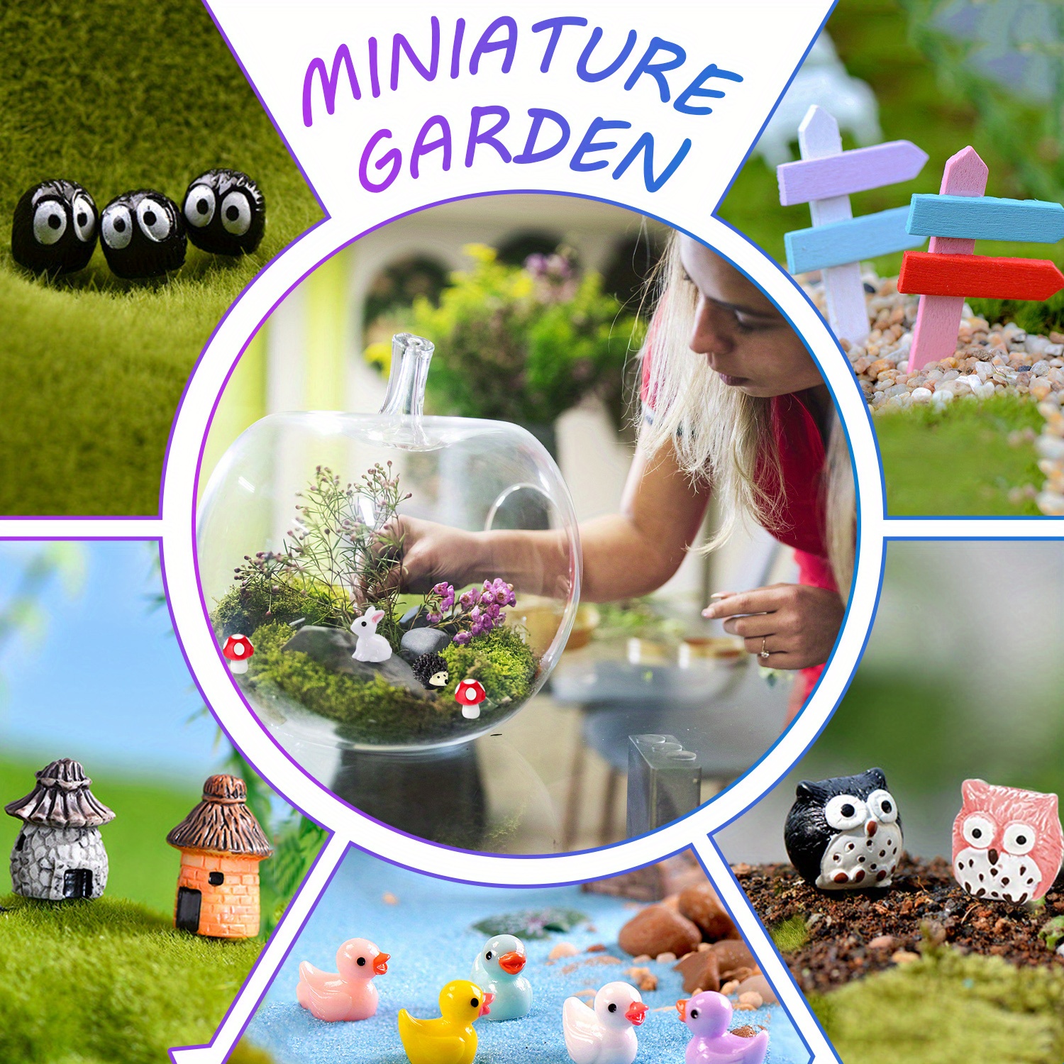 BESIKIKCO Miniature Fairy Garden Accessories, Fairy Garden