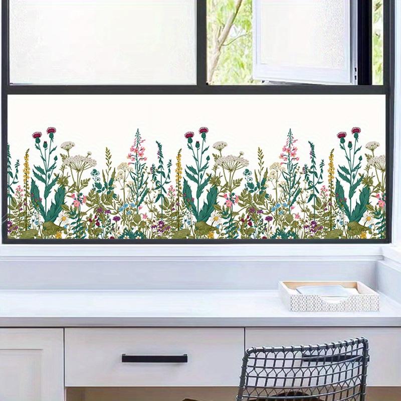 Fensterfolie - Sichtschutz - Kunterbunte Aquarellblumen