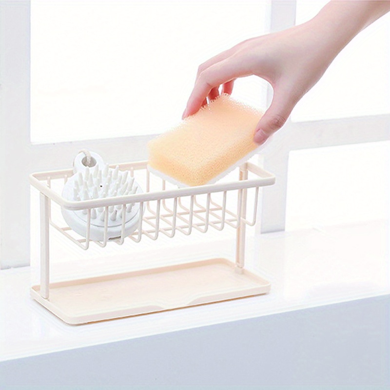 Sink Soap Organzier Rack Plastic Bathroom Storage Trays Sponge