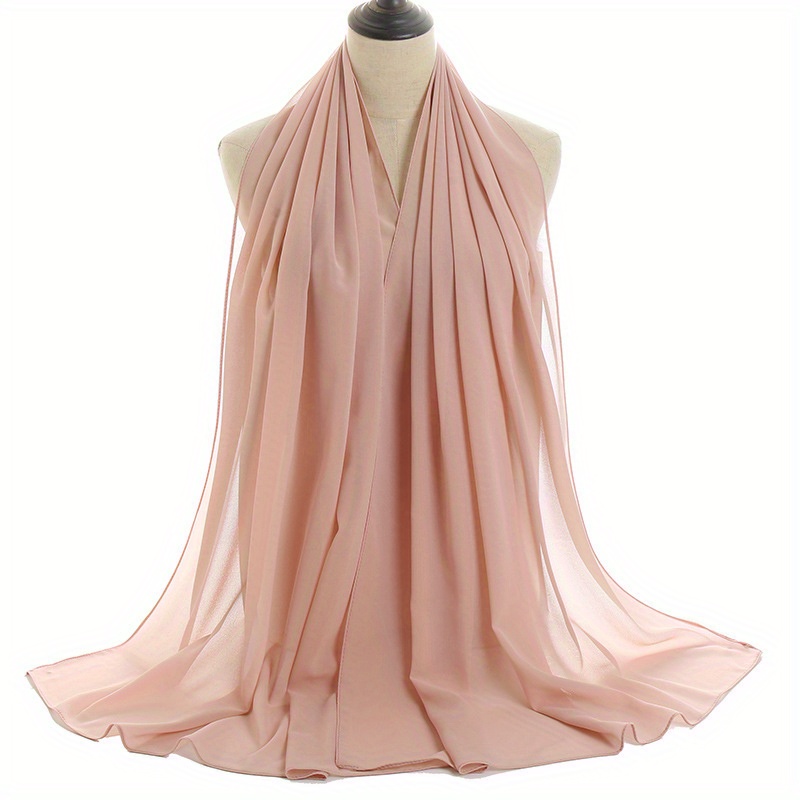 Pearl Chiffon Pullover Headscarf Malaysian Gauze Long Scarf