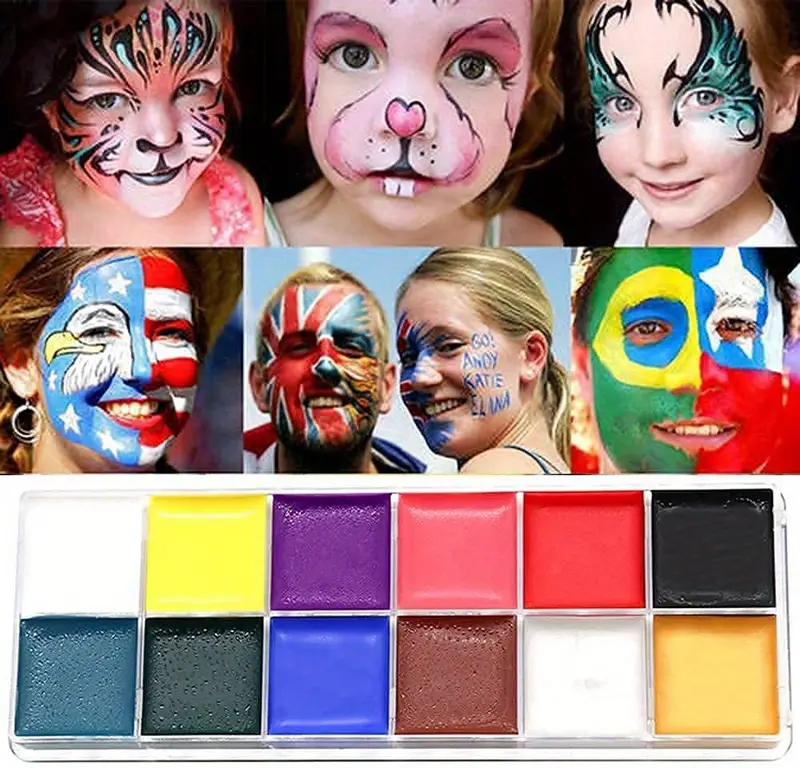 Face Paint Professional Oil Based Body Painting Palette Set - Temu