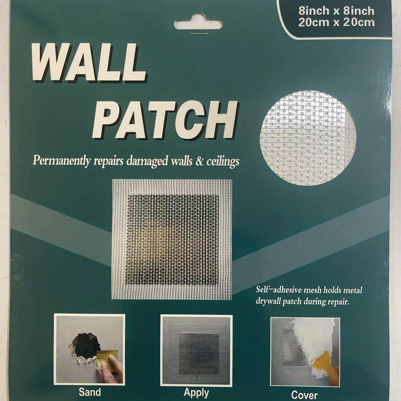 WDSHCR Drywall Repair Kit 12 Pieces Aluminum Wall Repair Patch Kit, 4/6/8 inch Fiber Mesh Over Galvanized Plate, Dry Wall Hole Repair Patch Metal