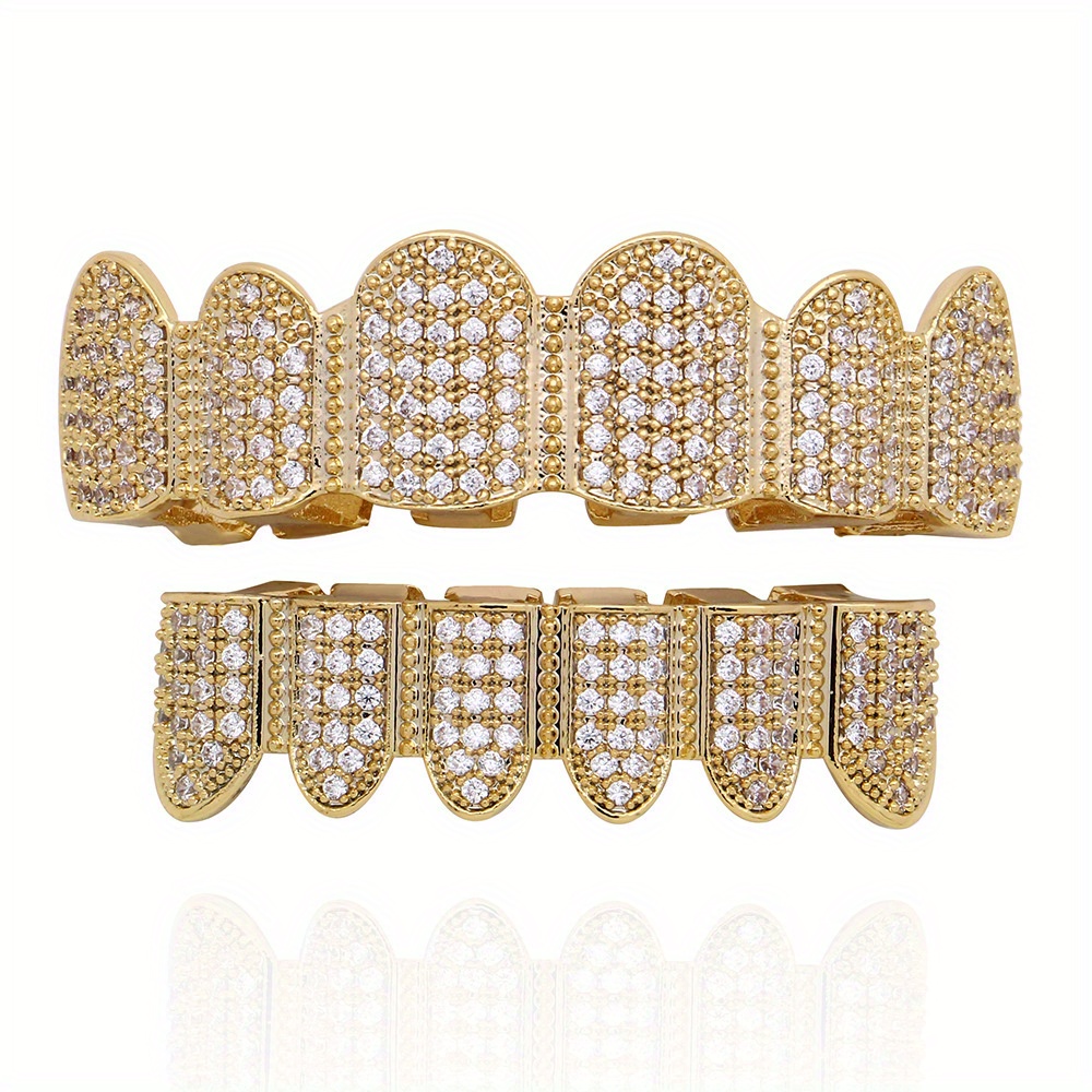 New Cool Braces, Plated Golden Electroplated Microset Cubic Zirconia