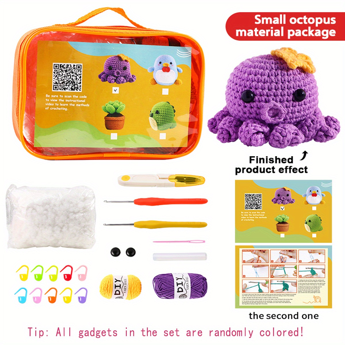 Diy Crochet Kit Crochet Material Pack Crochet Artwork - Temu