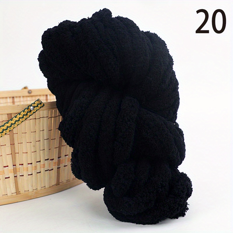 Chunky Yarn, Chunky Chenille Yarn, Arm Knit Yarn, Black Yarn, Make Your Own  Blanket, DIY Yarn 