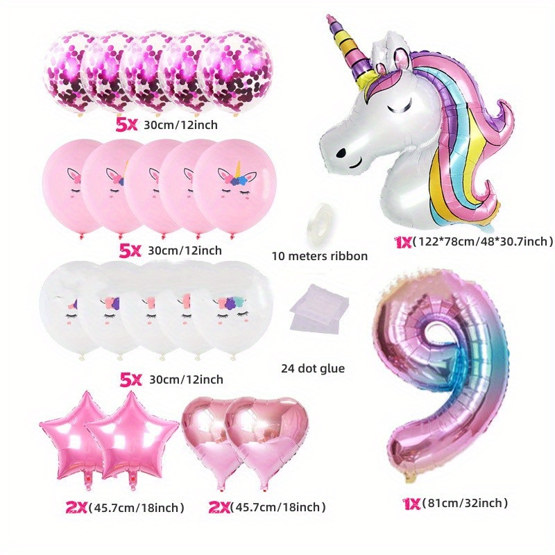 21pcs Set Palloncini Numerici Feste Compleanno Rainbow Unicorn - Giochi E  Giocattoli - Temu Italy