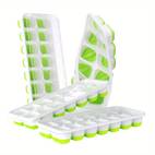 4pcs stackable silicone ice cube trays with spill proof lids perfect for cocktails freezers and more bpa free and easy to clean